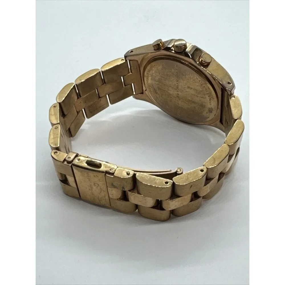 Marc Jacobs Blade MBM3102 Women's Stainless Steel Analog Gold Dial Watch JNA724